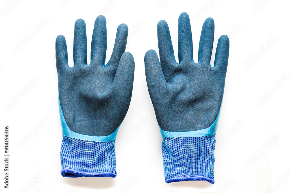 Warm winter rubberized gloves with fur white background. Warm winter rubberized gloves with fur white background.