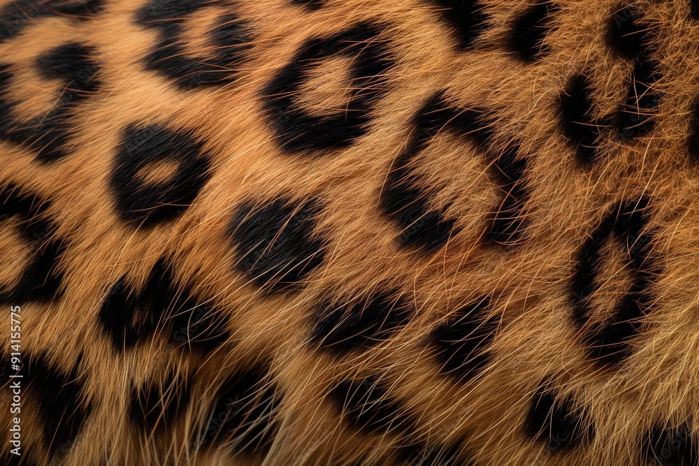 A close up of a leopard's fur with a brown and black pattern. The fur is very detailed and has a lot of texture A close up of a leopard's fur with a brown and black pattern. The fur is very detailed and has a lot of texture