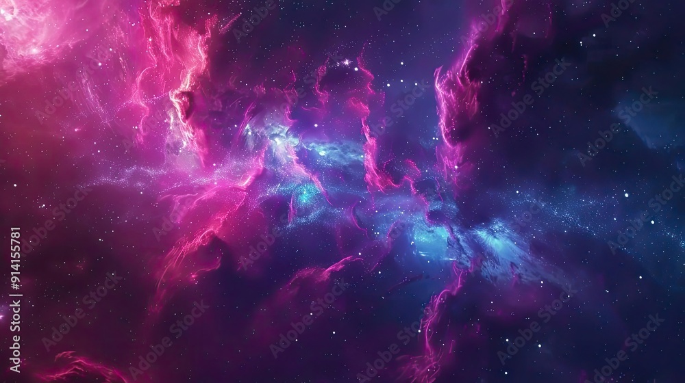 A vibrant cosmic scene filled with swirling nebulae, stars, and bands of color, evoking the beauty of the universe. A vibrant cosmic scene filled with swirling nebulae, stars, and bands of color, evoking the beauty of the universe.