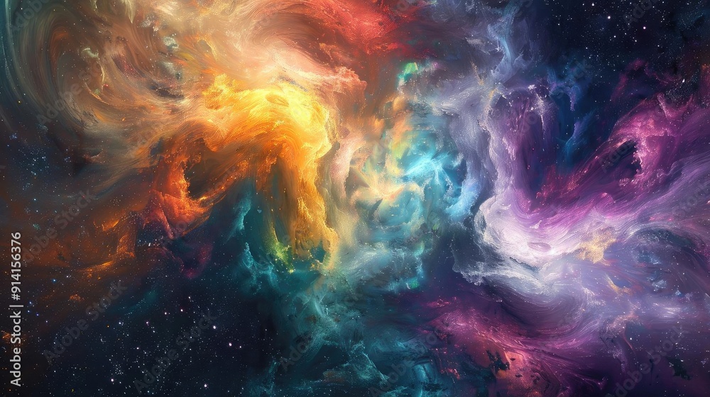 Vibrant cosmic abstraction with swirling colors blending in a mesmerizing dance of light and space, evoking wonder and infinity. Vibrant cosmic abstraction with swirling colors blending in a mesmerizing dance of light and space, evoking wonder and infinity.