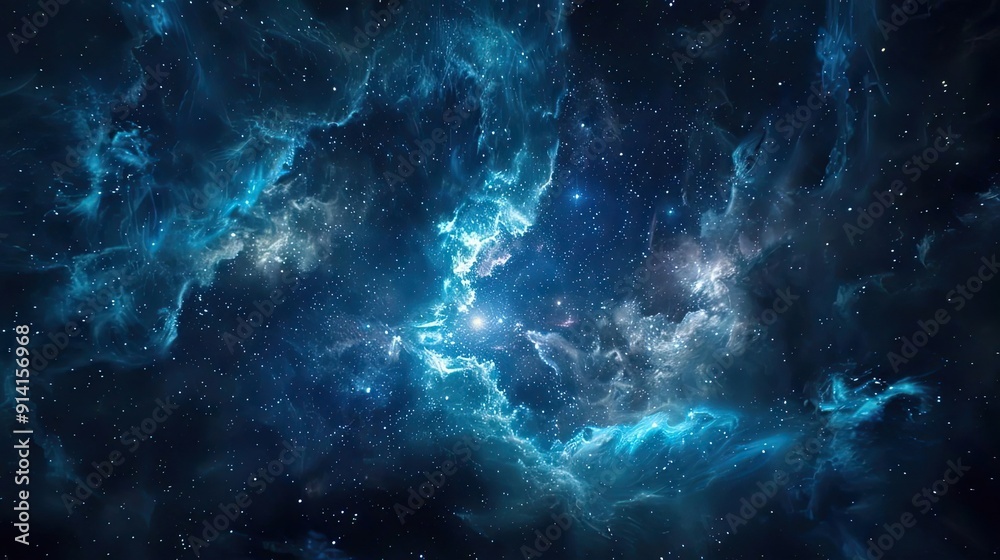 A stunning cosmic scene filled with deep blues and twinkling stars, evoking the vastness and wonder of the universe. A stunning cosmic scene filled with deep blues and twinkling stars, evoking the vastness and wonder of the universe.