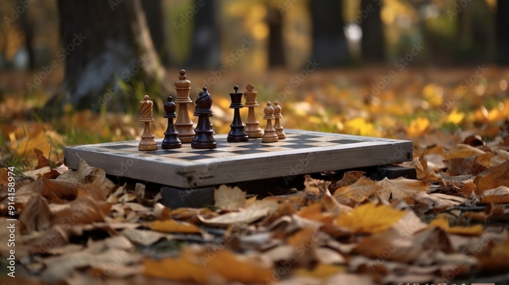 Chessboard in the Autumn Woods Chessboard in the Autumn Woods