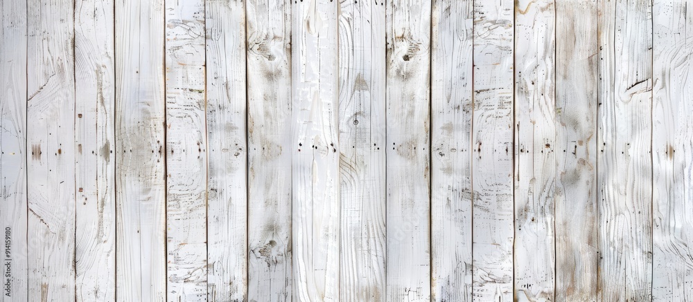 Fototapeta premium Natural white wood texture on plank background ideal for copy space image