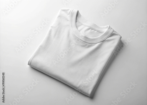 Blank fold tshirt white Blank Folded TShirt Mockup isolated on a White Background