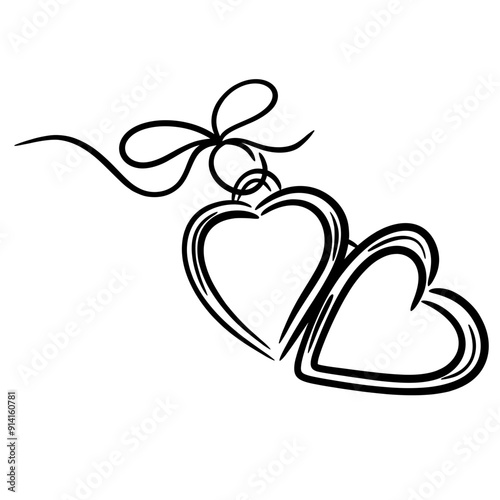Hand Drawn Heart Locket Illustration