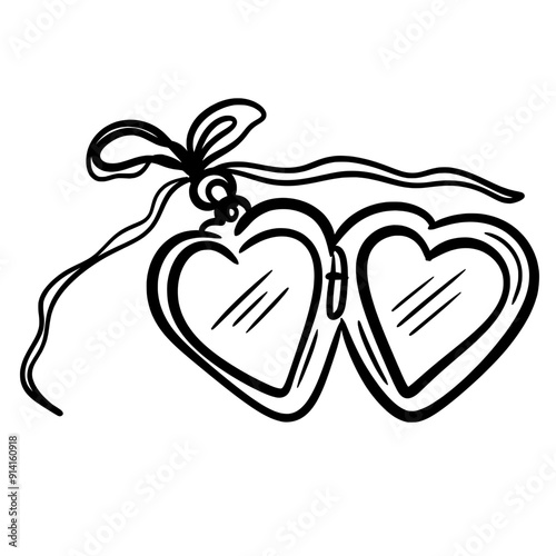 Hand Drawn Heart Locket Illustration