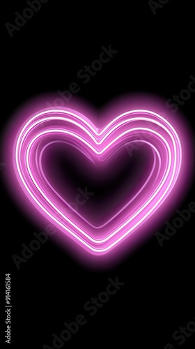 A vibrant neon heart illuminates a dark concrete wall, creating a striking contrast in color and enhancing the mood of the surroundings