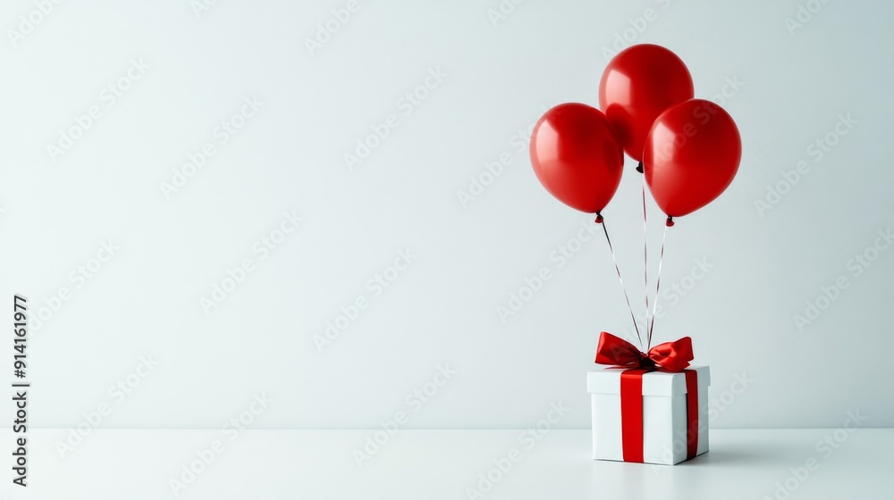 minimalist birthday layout with a few red balloons minimalist birthday layout with a few red balloons
