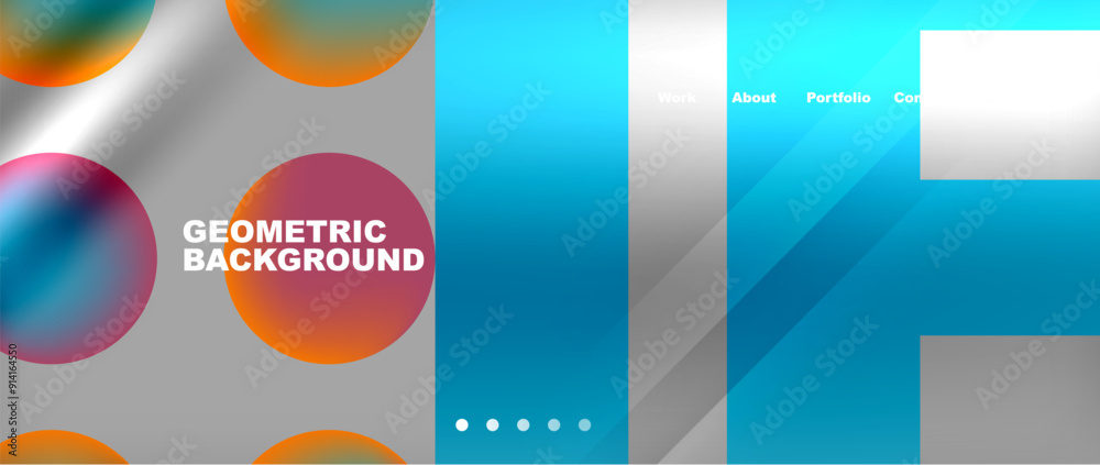 Fototapeta premium Various colorful geometric shapes abstract web template with gradients and light blur effects. Vector Illustration For Wallpaper, Banner, Background, Card, Book Illustration, landing page