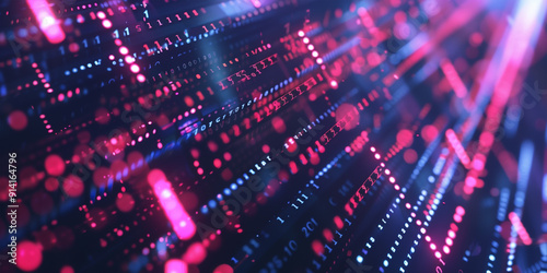 Wallpaper Mural background of futuristic computer circuits, movement of lights Torontodigital.ca