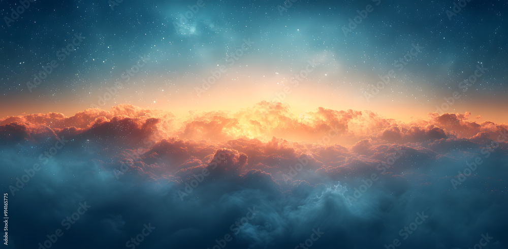 Fototapeta premium Dark blue beige grainy gradient background glowing light dark backdrop design, noise texture effect banner header poster design