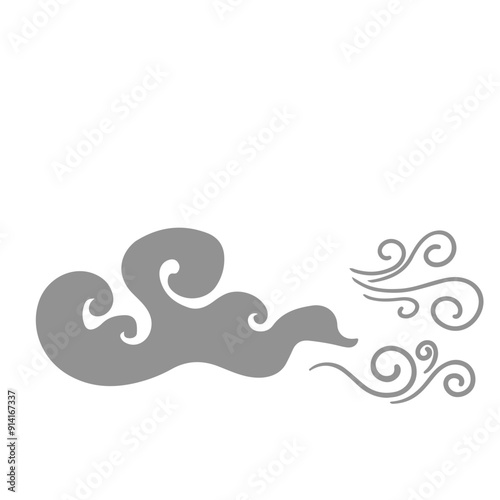 Wind weather, Natural movement of air symbols, waveforms of water or wind flow, vector, logo, vector illustration, abstract, art, 3d rendering