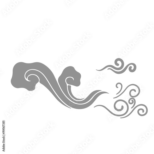 Wind weather, Natural movement of air symbols, waveforms of water or wind flow, vector, logo, vector illustration, abstract, art, 3d rendering