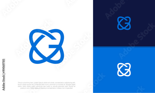 Initials G Logo design. Initial Letter Logo. Innovative high tech logo template.