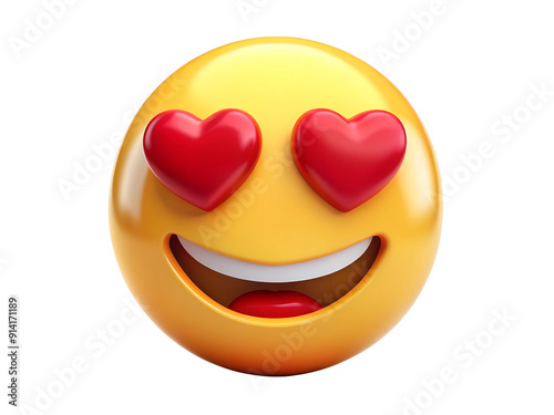 smiling face with hearts emoji love, AI generated