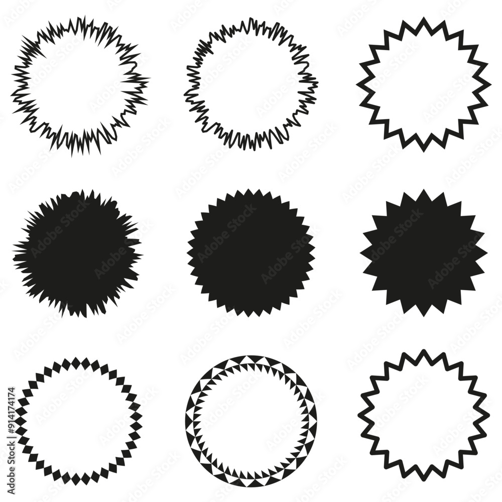 Abstract circle icons. Hand drawn frames. Black and white. Geometric shapes. Abstract circle icons. Hand drawn frames. Black and white. Geometric shapes.