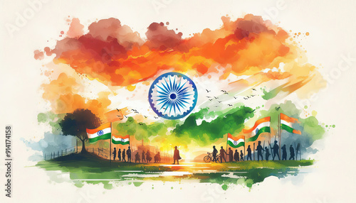 India, Indian, independence, freedom, flag, tricolor, saffron, white, green, Indian flag, nation, commonwealth, celebration, template, greeting, happy, card, national, culture, patriotic, country, ind