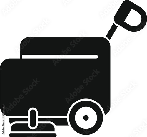 Black glyph icon representing a professional cleaning machine for cleaning company services