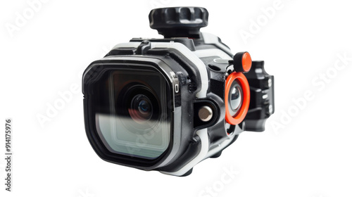 Waterproof camera on transparent background