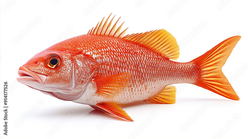 Obraz premium fresh red Snapper fish on white background
