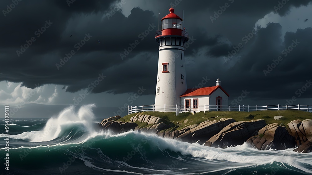 Obraz premium lighthouse on the coast of state