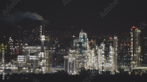 Wallpaper Mural Refinery at night with lighting effects Torontodigital.ca