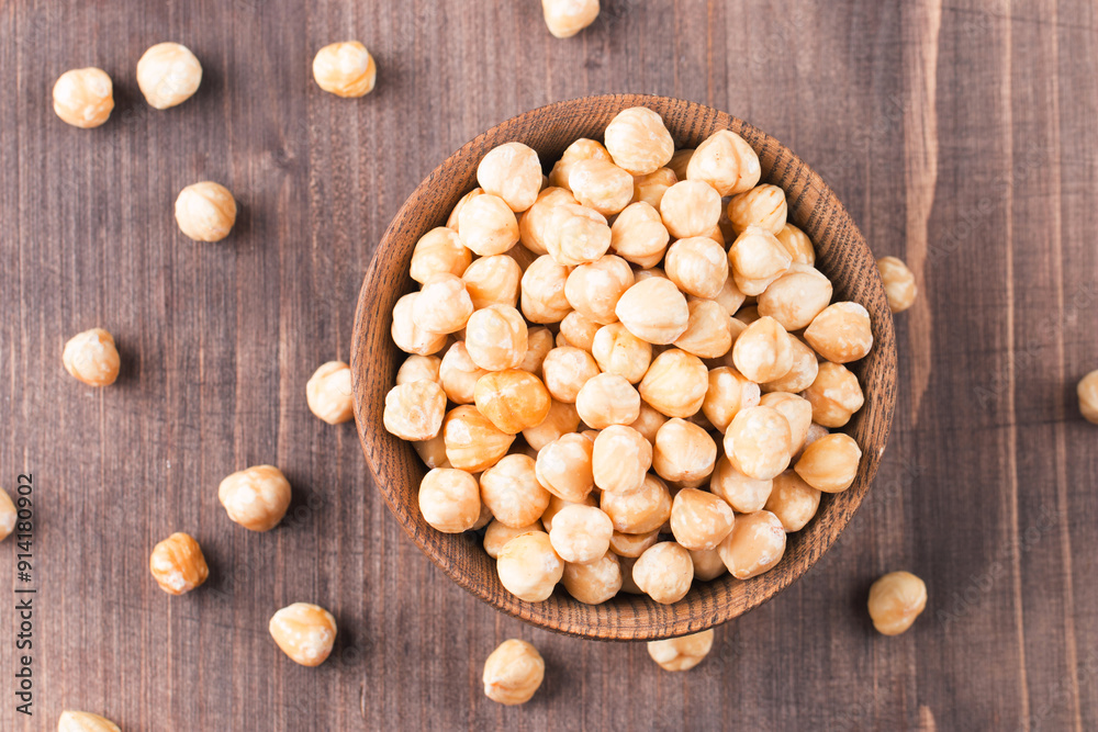 Organic hazelnuts in a bowl. Organic hazelnuts in a bowl.