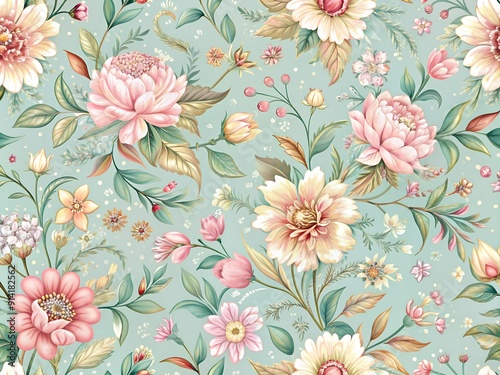 Vintage pink floral seamless pattern vector for wallpaper decor