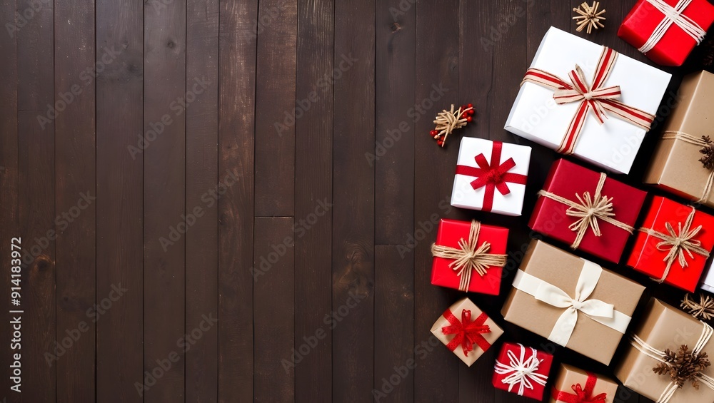 Christmas background with copy space. background or texture. top view Christmas background with copy space. background or texture. top view