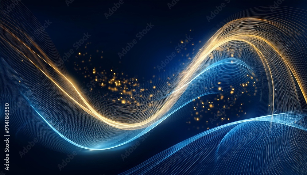 Obraz premium 透き通る風のエフェクトと青いプラズマの背景、とてもシンプルに仕上げる Generated by AI