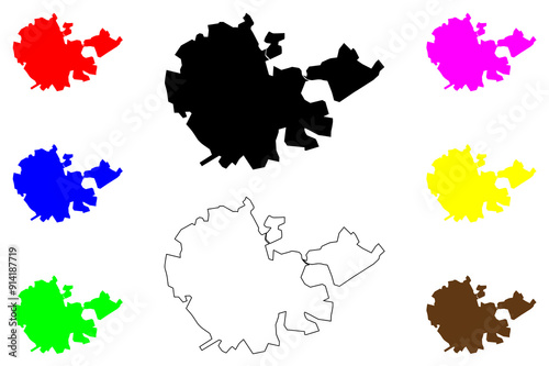 Tarsus City (Republic of Turkey) map vector illustration, scribble sketch City of Tarsus map