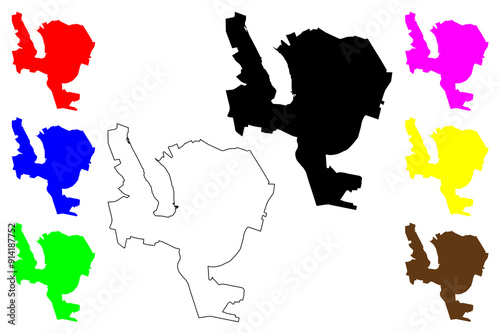 Ternopil City (Ukraine) map vector illustration, scribble sketch City of Tarnopol map photo