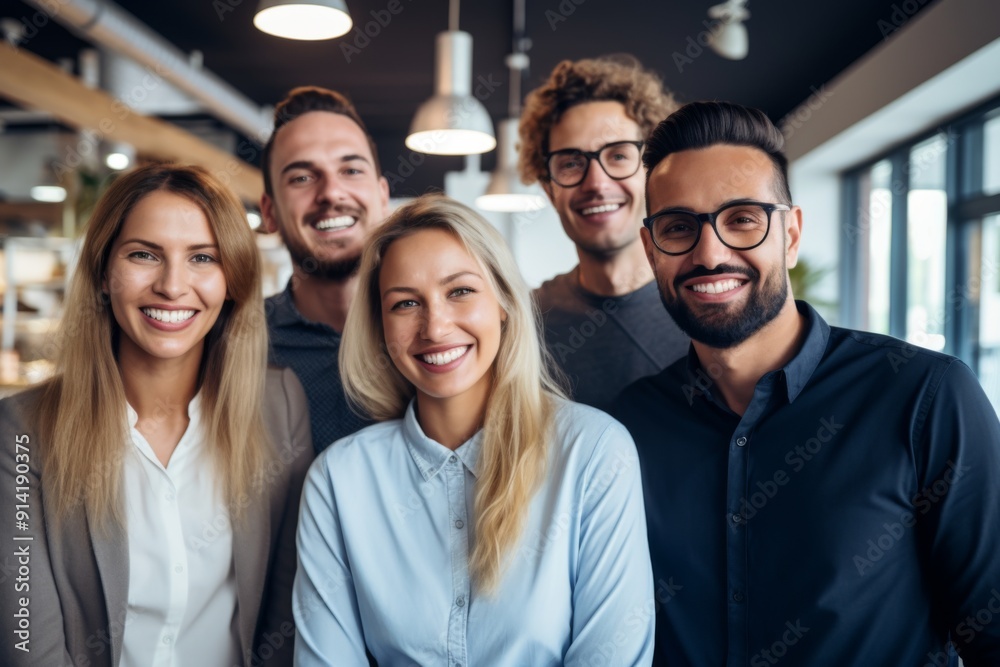 Smiling portrait of a diverse group of business people in office Smiling portrait of a diverse group of business people in office
