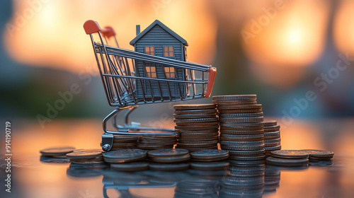 financial planning and saving for major life expenses, background is warm and slightly blurred 