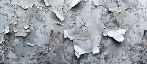 Weathered cement wall with peeling paint and texture ideal as an abstract copy space image