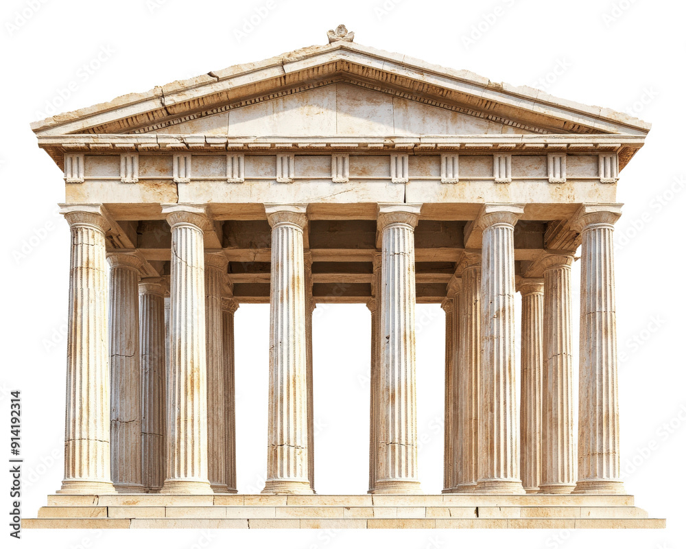 Obraz premium A roman ancient building isolated on white transparent background