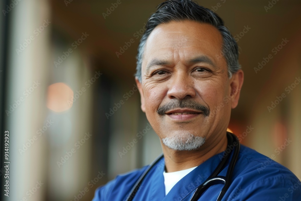 Portrait of a middle aged male registered nurse Portrait of a middle aged male registered nurse