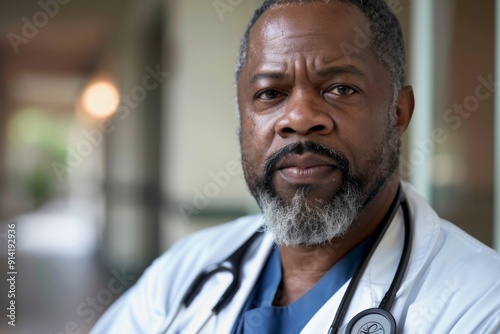 Portrait of a middle aged male registered nurse