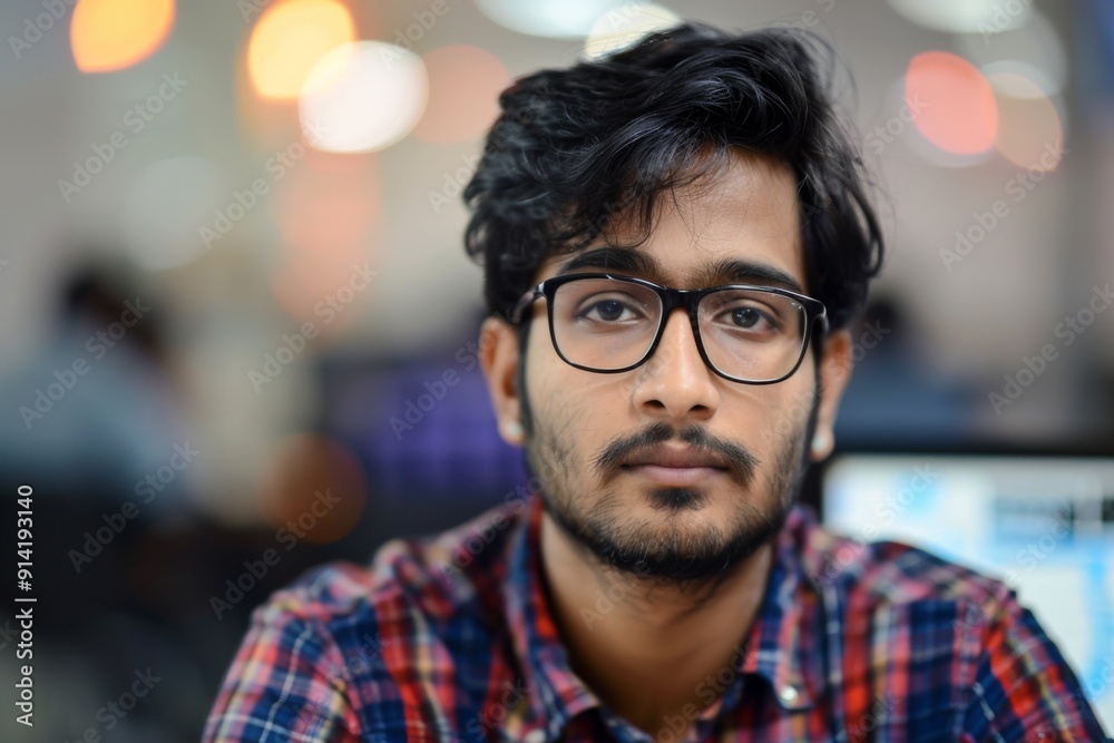 Portrait of a young male software engineer Portrait of a young male software engineer