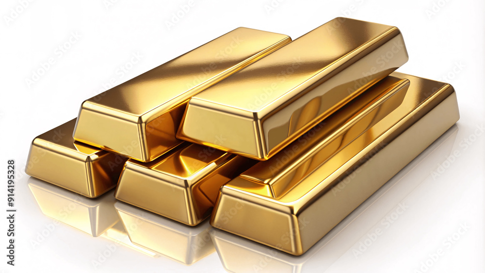 Polished gold bars illustration blank design