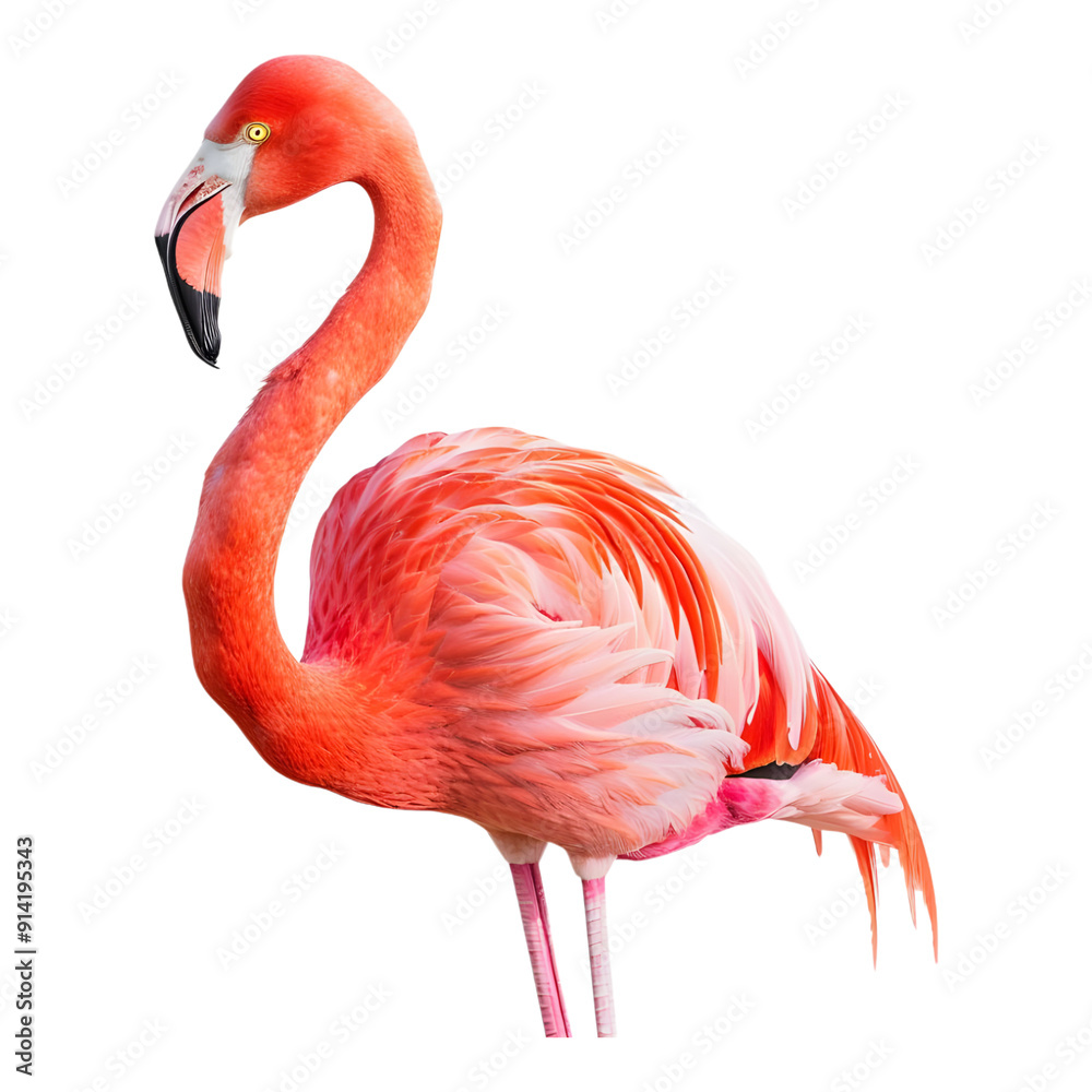 Fototapeta premium Flamingo on transparent background high-resolution 8K