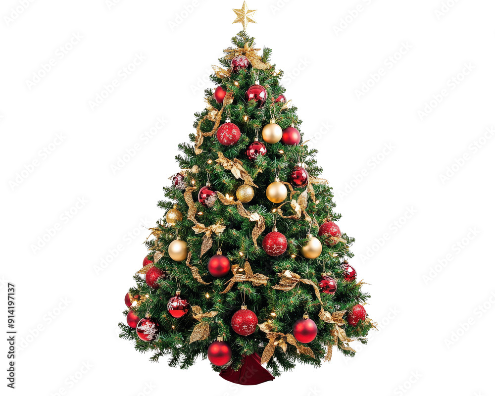 A Christmas tree isolated on white transparent background A Christmas tree isolated on white transparent background