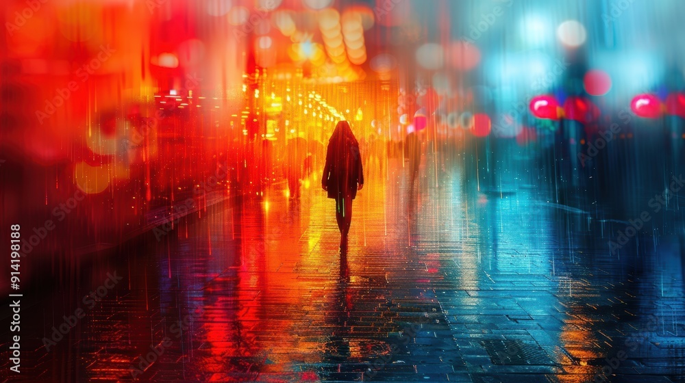 Artistic blurred image of a person, motion blur, colorful background, dynamic. Artistic blurred image of a person, motion blur, colorful background, dynamic.