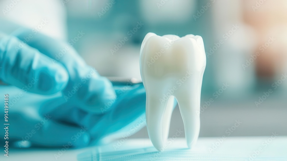 A close-up of a tooth being examined, A close-up of a tooth being examined,