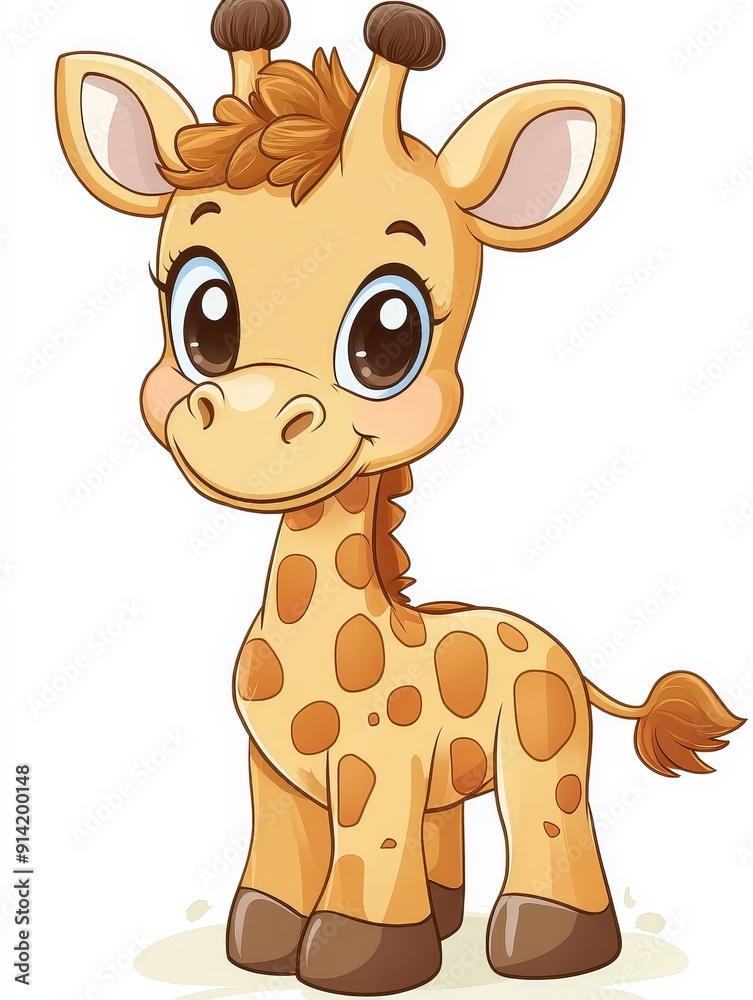 Fototapeta premium Cute Cartoon Giraffe Illustration