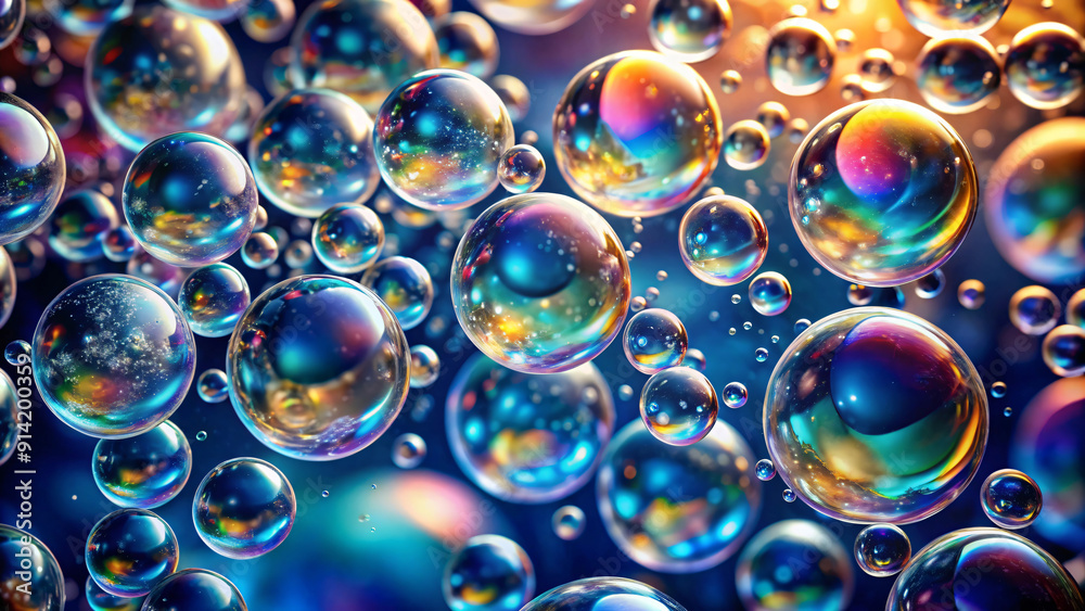 Abstract blue water background with floating transparent bubbles Abstract blue water background with floating transparent bubbles