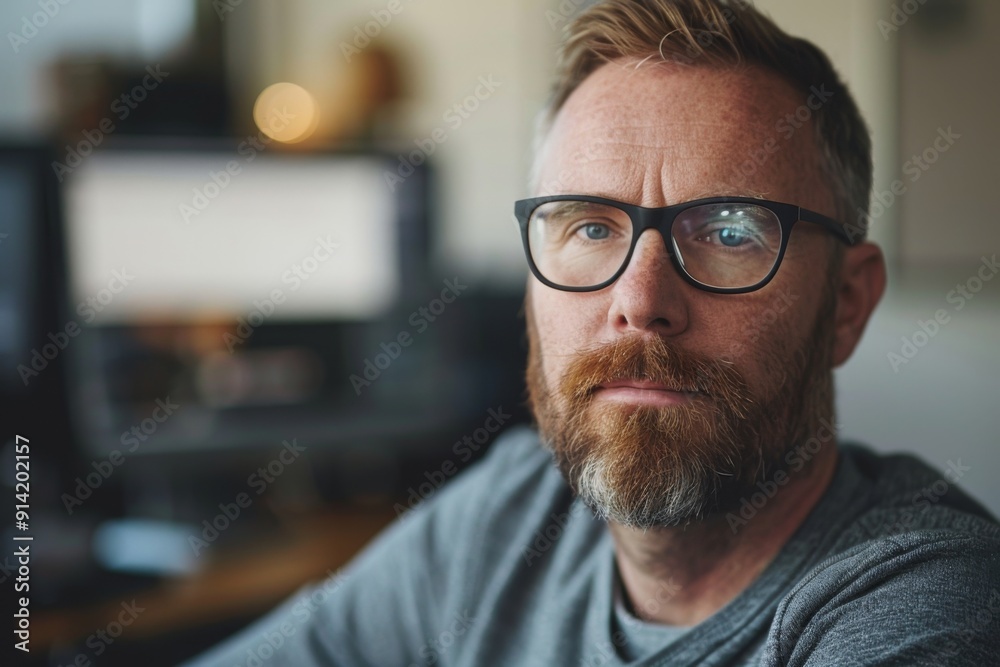 Portrait of a middle aged male software engineer Portrait of a middle aged male software engineer