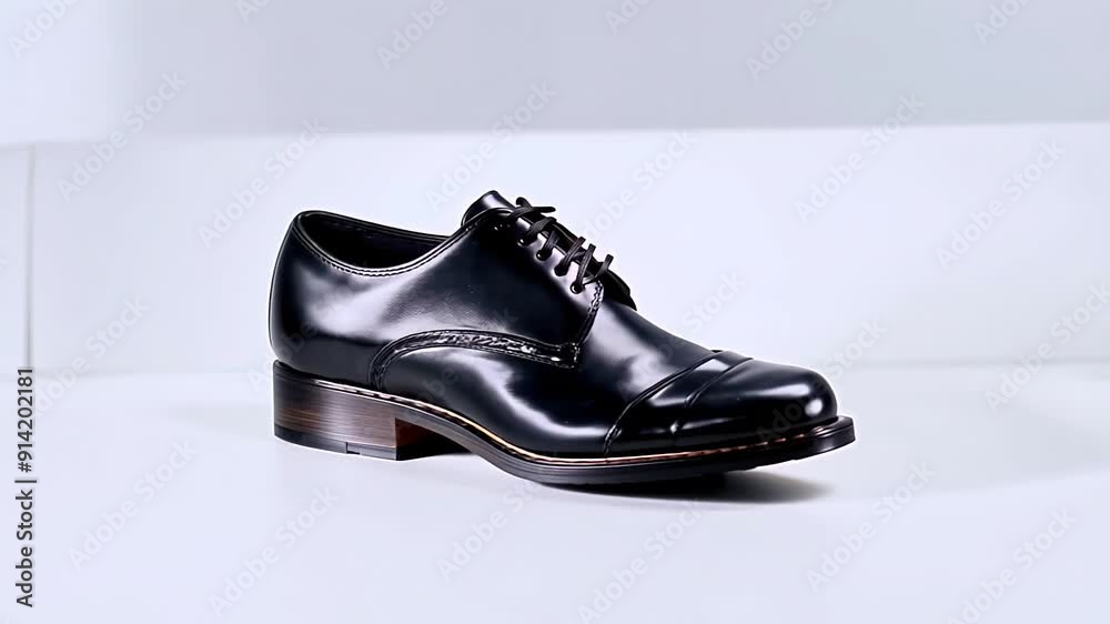 black shoes with a black lace on white background black shoes with a black lace on white background