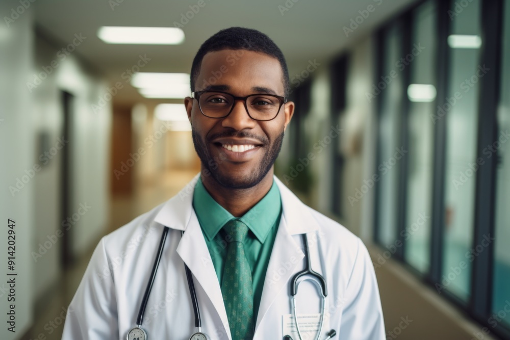 Smiling portrait of a middle aged male doctor in hospital Smiling portrait of a middle aged male doctor in hospital