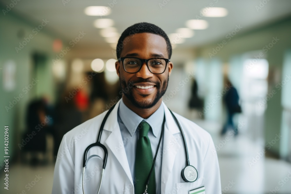 Smiling portrait of a middle aged male doctor in hospital Smiling portrait of a middle aged male doctor in hospital